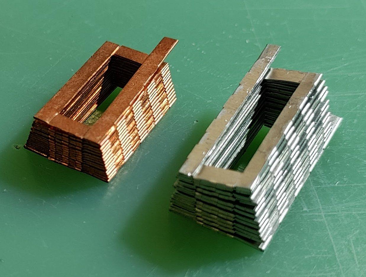 Copper & aluminium foil-coil prototypes